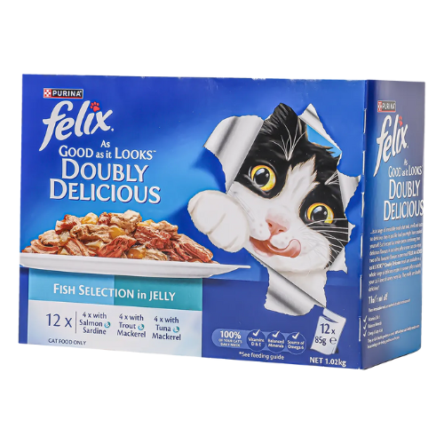 اكل قطط اختيار فيليكس السمك بيورينا 12 × 85جم