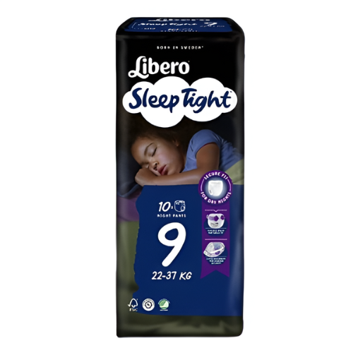 حفاظات أطفال شورت رقم (9) ليلي وسط ليبيرو 22 - 37 كجم 10 حبة