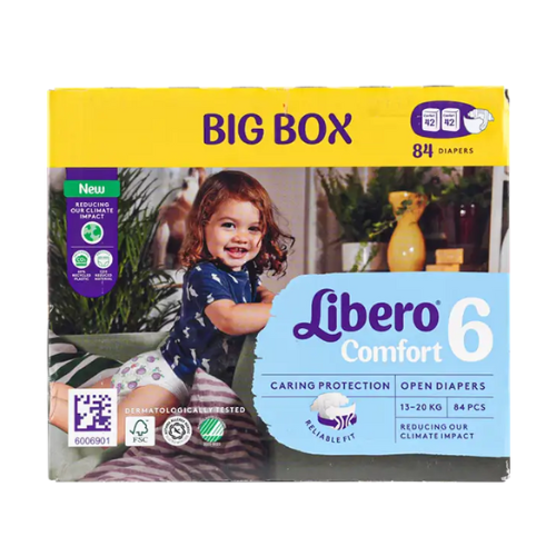 حفاظات اطفال ليبرو كمفورت رقم (6) 13-20 كجم 84 حفاظة
