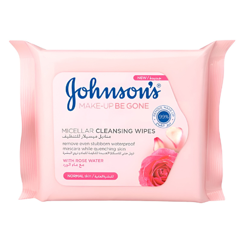 مناديل ميسيلار للتنظيف ماء الورد جونسون 25 منديل