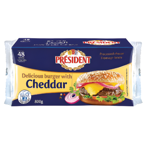 جبنة شرائح شيدر برجر بريزيدنت 800جم