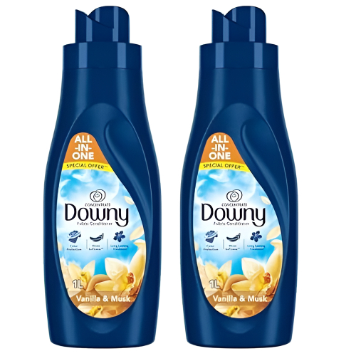 داوني منعم أقمشة مركز برائحة الفانيليا والمسك 2 × 1 لتر