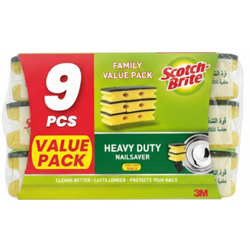 سكوتش برايت إسفنجة حماية الأظافر للأعمال الشاقة عبوة توفيرية 9 قطع