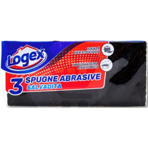 لوجيكس - 3 قطع إسفنج مع سلك كاشط
