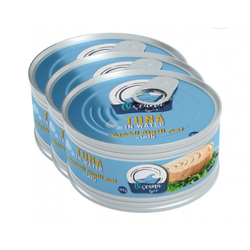 أوشيانا لحم تونة خفيف محفوظ في ماء، عرض 3 حبة × 160 جم