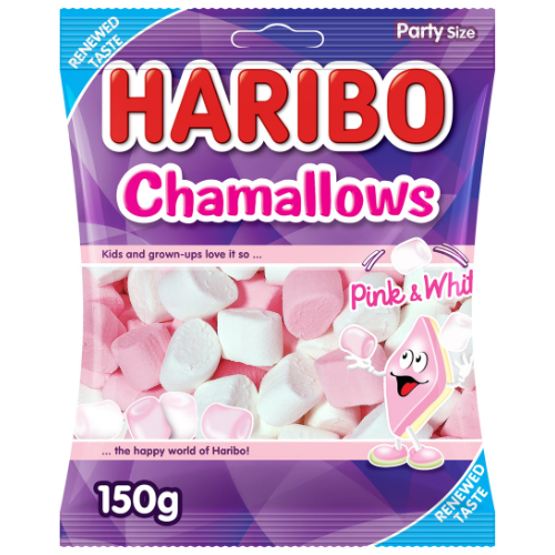 مارشميلو وردي وأبيض من هاريبو، 150 جم