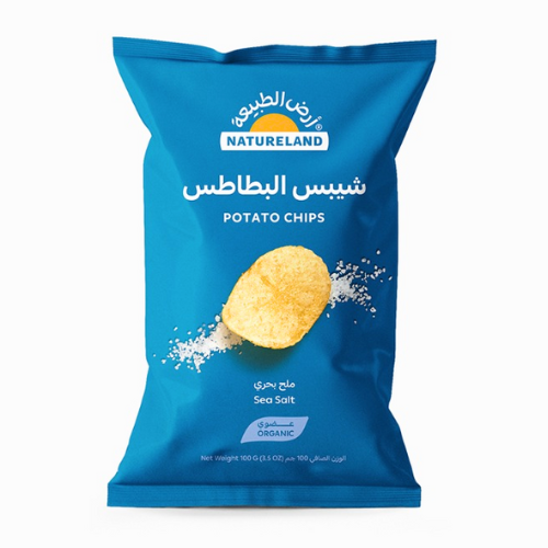 شيبس بطاطس ملح بحري عضوي ارض الطبيعة 100 جم