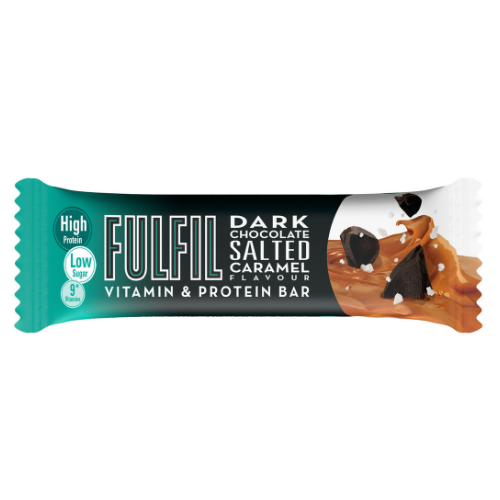 لوح بروتين وفيتامينات فولفيل بنكهة الشوكولاتة الداكنة والكاراميل المملح 55 جرام