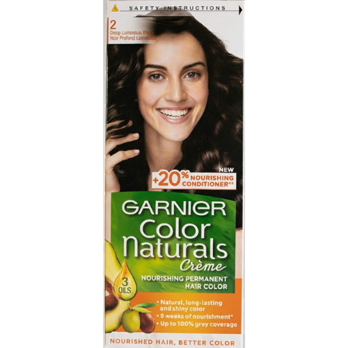 جارنييه كولور ناتشرلز، صبغة شعر مغذية رقم 2، أسود عميق ولامع