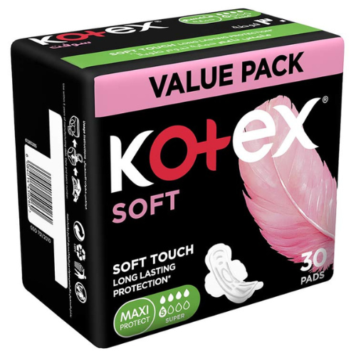 فوط صحية كوتكس ماكسي سوبر ملمس ناعم حماية قصوى بالأجنحة، 30 فوطة