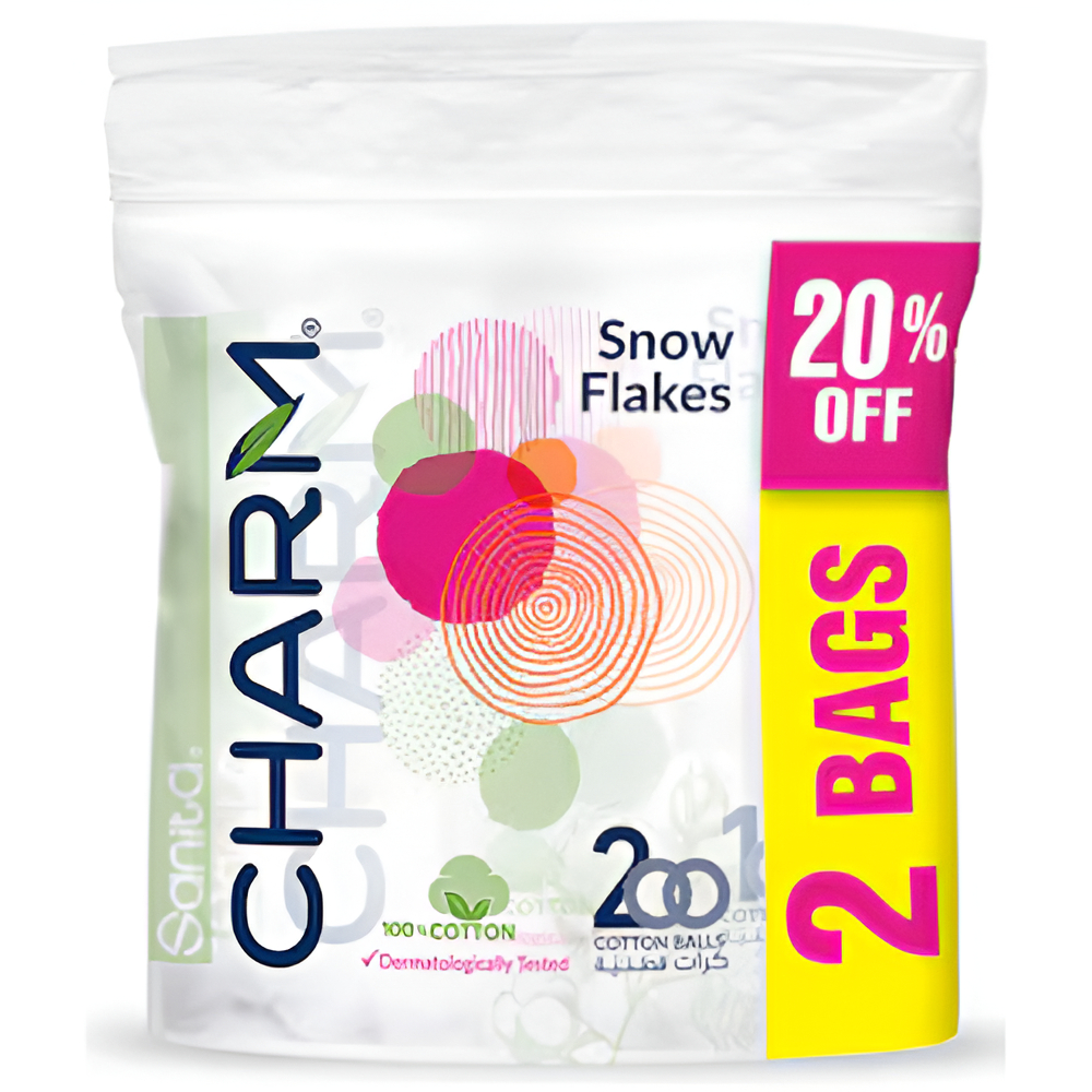 كرات قطن سانيتا، قطن نقي وطبيعي 100%، 200 قطعة