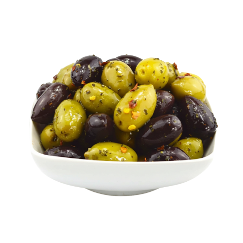 زيتون اسود واخضر مغربي 250جم (تقريبا)