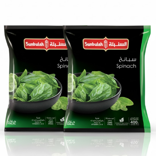 سنبلة سبانخ خضراء مجمدة مقطعة 2*400 جم
