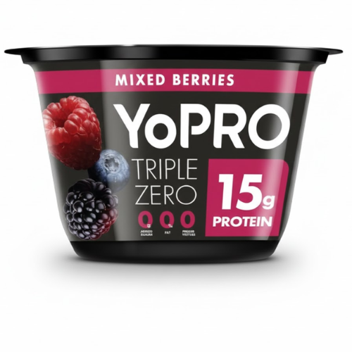 يوبرو زبادي بروتين 15جم بالتوت المشكل تريبل زيرو 150جم الصافي