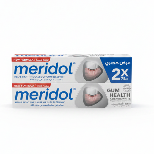 ع/ 2 حبة ميريدول معجون اسنان ابيض 75 مل