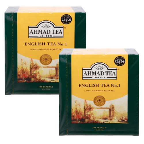 شاي أحمد الإنجليزي رقم 1، أكياس بدون خيط، 2 × 100 كيس شاي