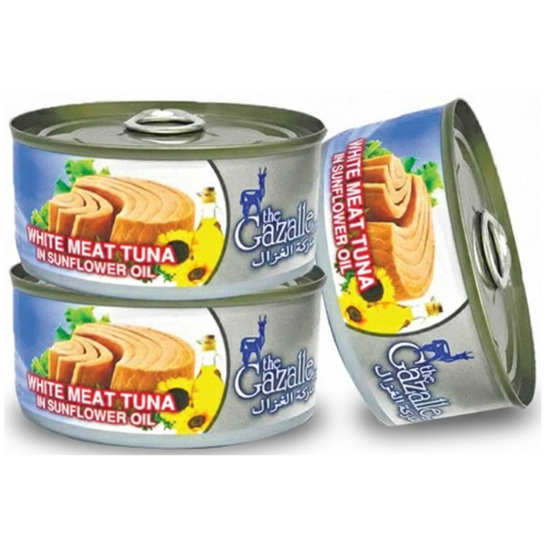 حبه تونة لحم أبيض بالزيت غزال 3*160 جم