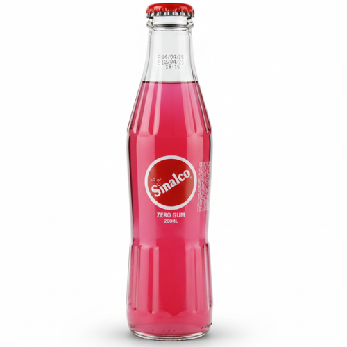 شراب غازي علكة بطل زجاج وردي سينالكو 200مل