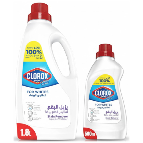 مزيل بقع الملابس للملابس البيضاء من كلوركس، 1.8 لتر + 500 مل