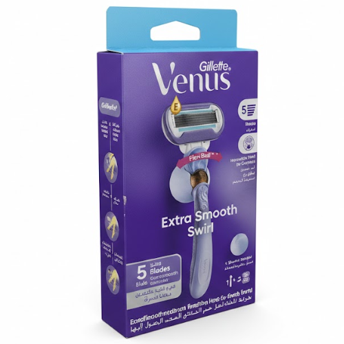 ماكينة حلاقة فينوس 5 ديلوكس سموت سويرل +2رأس خماسية جيليت
