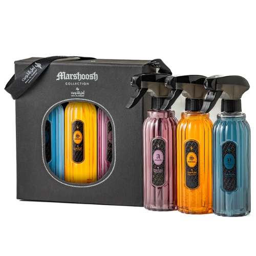 طقم مرشوش المكوّن من ثلاث مرشات بروائح غربية مميّزة
