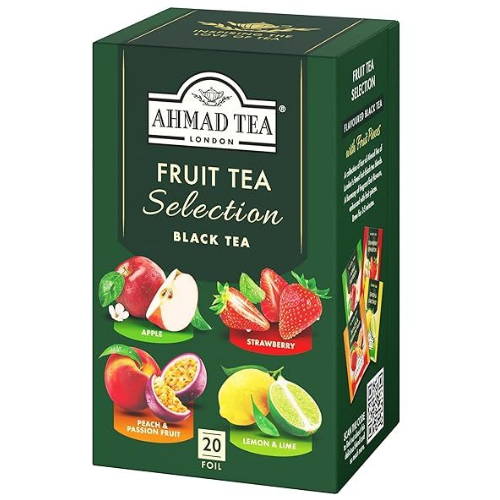 شاي أحمد أسود مختارات شاي فراولة قطع فواكه 20 فتلة 40غ