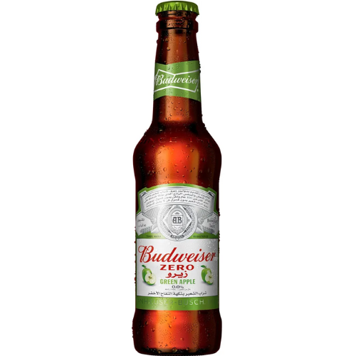 بدوايزر زيرو شراب شعير تفاح أخضر زجاج 330م