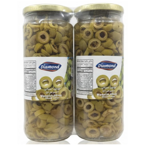 شرائح زيتون أخضر إسباني دياموند، عرض 2 حبة × 250 جم