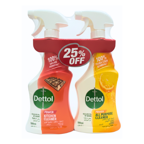 ديتول تنظيف لجميع الأغراض 500مل + منظف للمطبخ 500مل