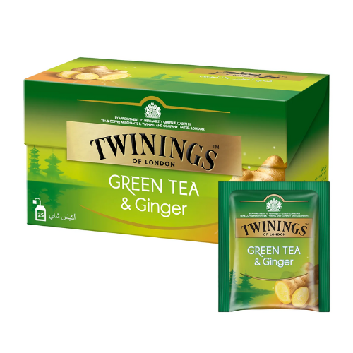 شاي اخضر بالزنجبيل 25كيس 40غ تويننجز