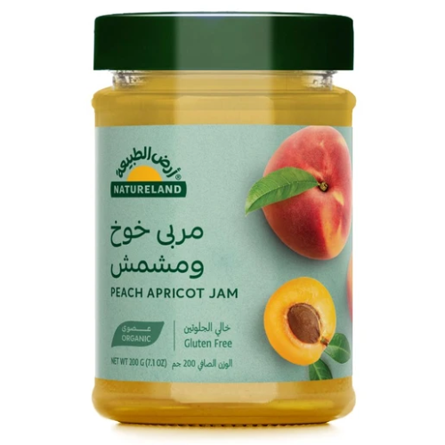 مربى خوخ ومشمش عضوي  أرض الطبيعة 200 جم