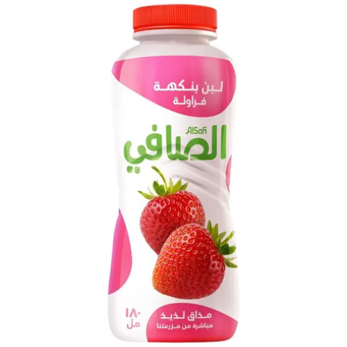لبن نكهة فراولة 180مل الصافي