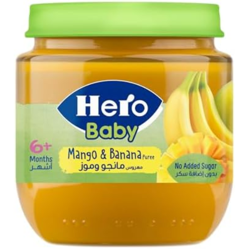 هيرو بيبي بيوريه المانجو والموز من ٦ أشهر ١٢٥ جم