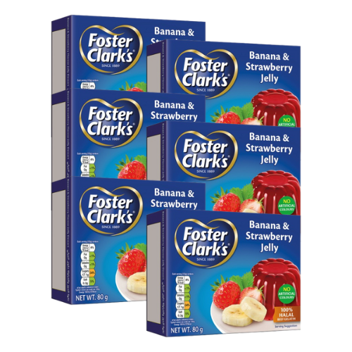 جلي فوستر كلارك موز وفراولة 6 × 80 جم