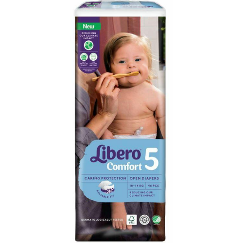 حفاضات ليبيرو كومفورت، مقاس 5، 10-14 كجم، 46 حفاضة