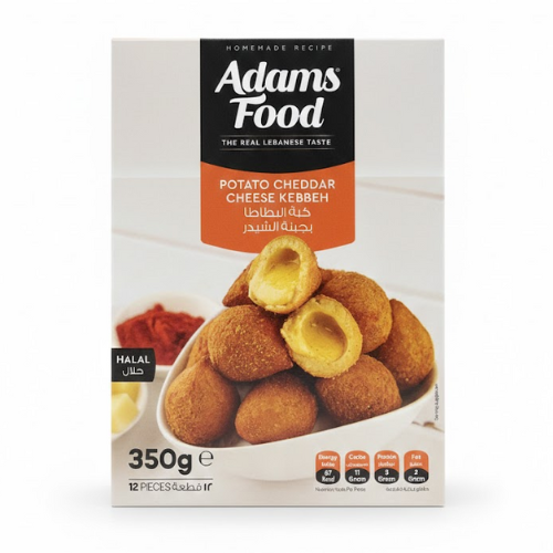 كبة بطاطا بجبنة الشيدر بريميوم مجمد ادمز فود 350جم