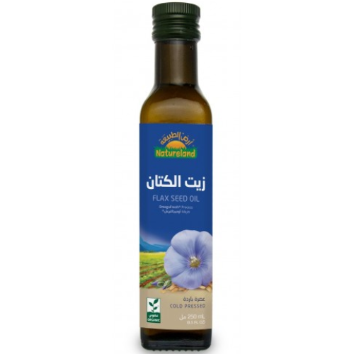 زيت الكتان عضوي ارض الطبيعة 250 مل