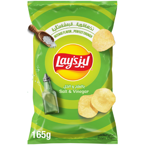 ليز رقائق بطاطس بنكهة الملح والخل 165 جرام