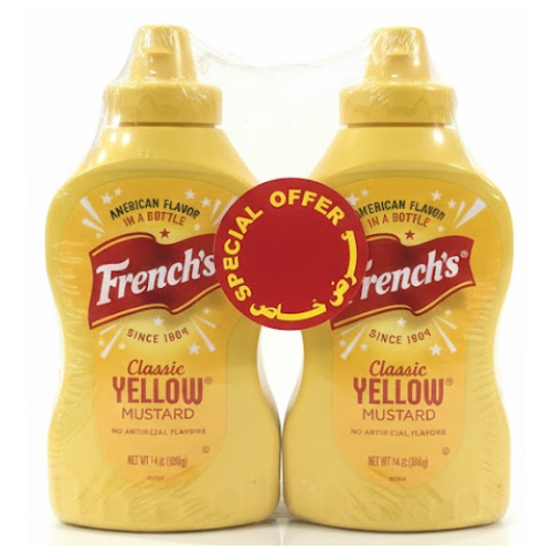 خردل فرنشز كلاسيك الأصفر، عرض 2 حبة × 396 جم