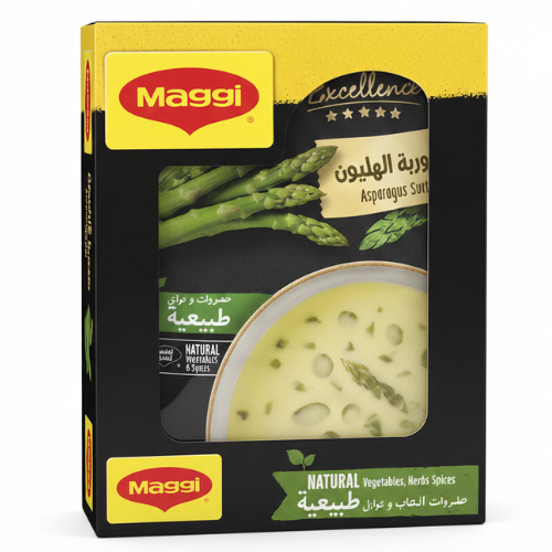 ماجي شوربة الهليون المتميزة عبوة من 10 قطع 10 × 49 غم