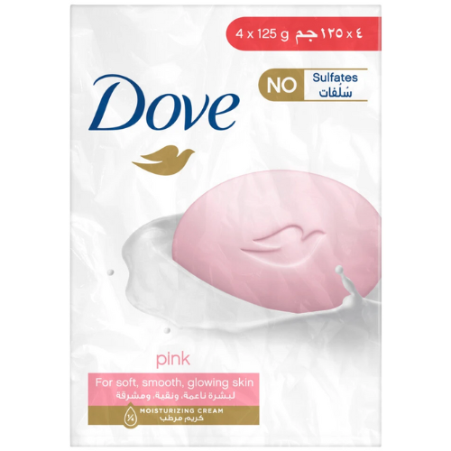 دوف قالب صابون وردي 4*125 جم