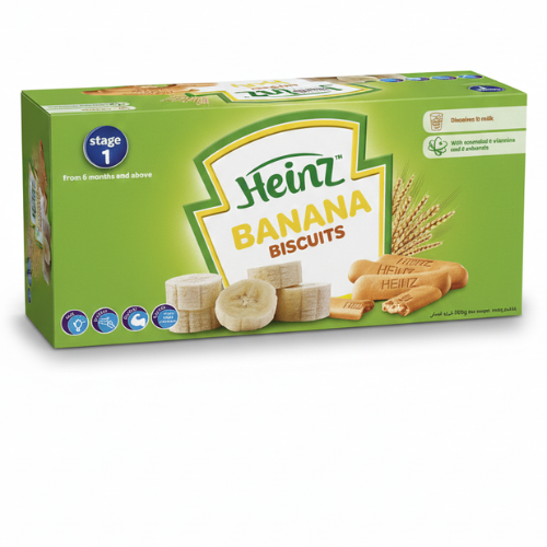 بسكويت الموز للاطفال من هاينز، عبوة متعددة القطع، 240 غرام