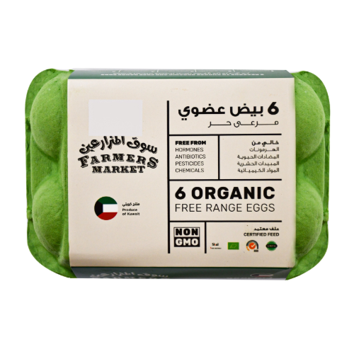 سوق المزارعين بيض بني عضوي مرعى حر 6 حبة