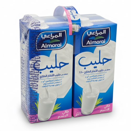 حليب طويل الاجل 1لتر فيتامين وزنك خالي الدسم