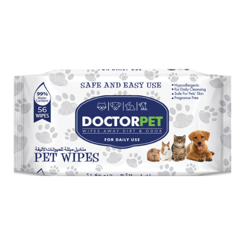 مناديل مبللة للحيوانات الأليفة 56 حبة
