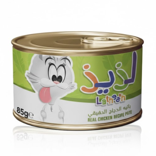 طعام رطب بالدجاج الحقيقي مع الباتيه للقطط من لذيذ، 85 جرام
