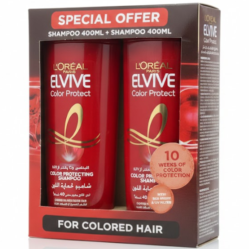 لوريال باريس الفيف، عرض القيمة شامبو حماية اللون للشعر المصبوغ 2 × 400 مل