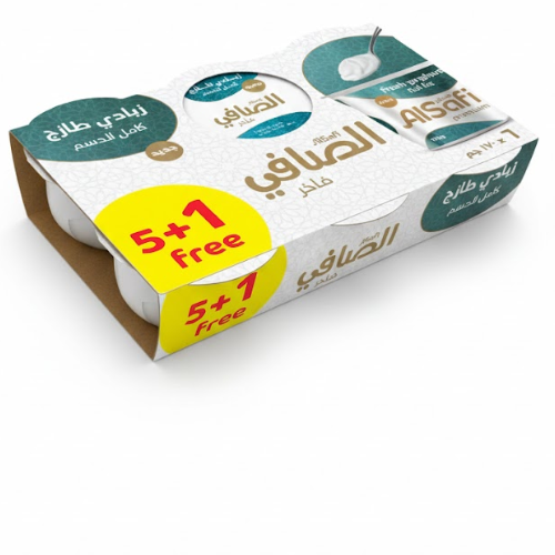 ع/ زبادي الصافي فاخرة كامل الدسم ( 170 جم *5+1)