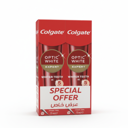 ع/ 2 حبه معجون اسنان كولجيت اوبتيك اكسبيرت وايت75م
