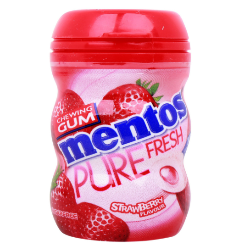 علكة مينتوس بيور فريش خالية من السكر بنكهة الفراولة 20 جرام